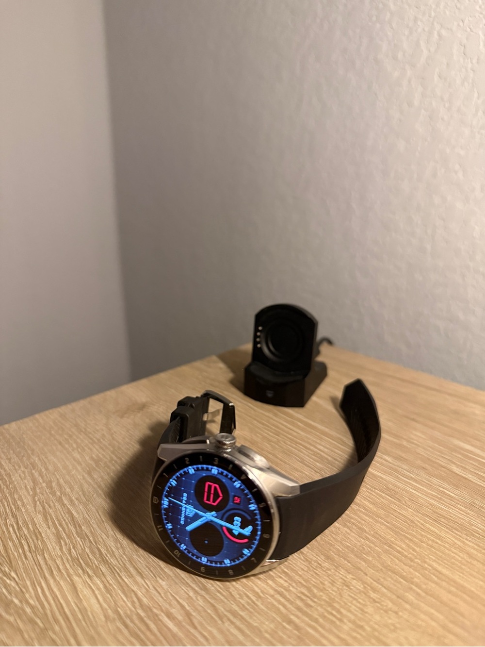 Tag Heuer Smartwatch with Black Band and Silver Case